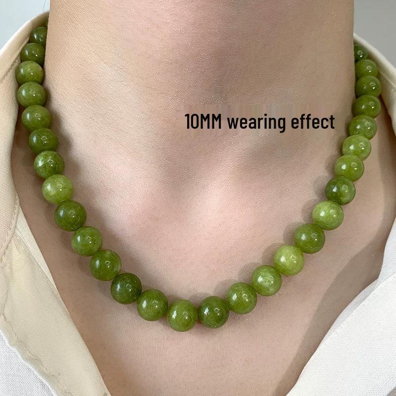 Französische Grüne Traubenachat Geschichtete Choker-Halskette für Damen
