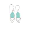 Aqua Chalcedony Gemstone 925 Sterling Silver Jewelry Handcrafted Earrings 1.90" EE-39-17
