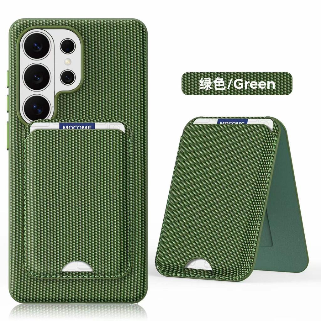Original Tech Woven Magnetic Card Holder Leather Case for Samsung Galaxy S26 Ultra S25 S24 for Magsafe Charging Protect Cover