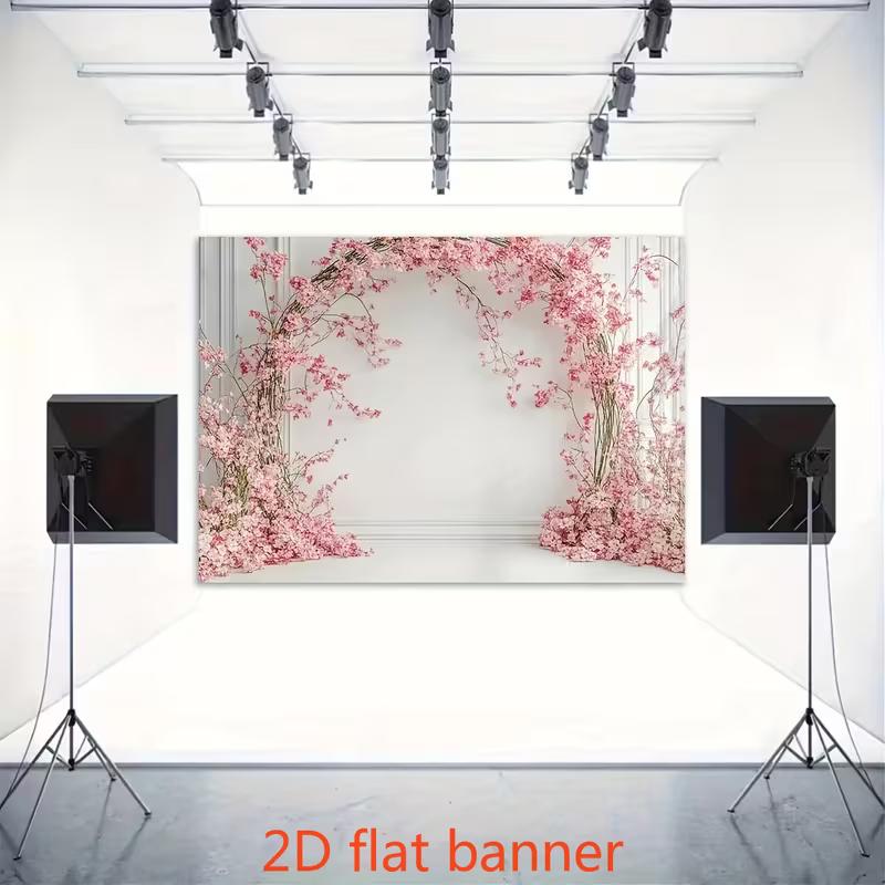 2D Floral Cherry Blossom Backdrop for Baby Shower & Spring Party Decor