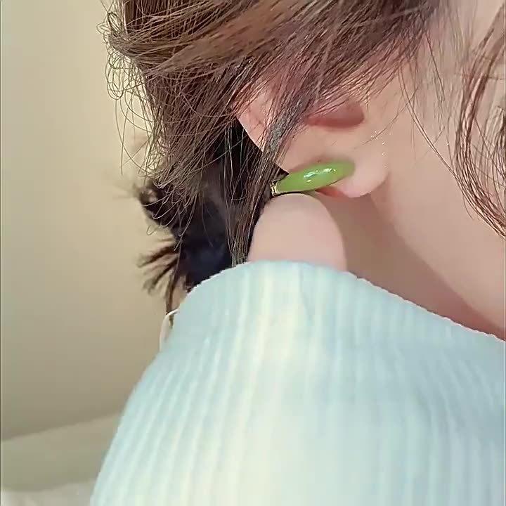 Women's Enamel Earrings - Clip Earrings for Women