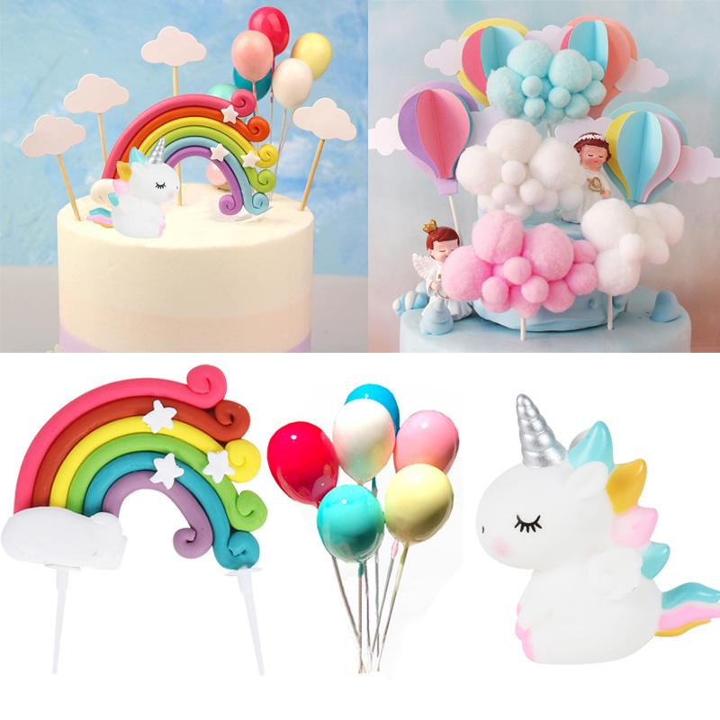Rainbow Unicorn Cupcake Wrappers Cake Topper Unicorn Birthday Party Cake Decorations Kids Baby Shower Unicorn Party Supplies