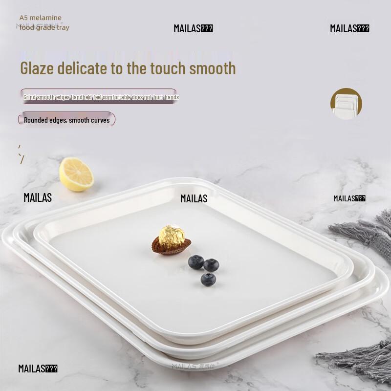 Plateau de service et de buffet rectangulaire en mélamine Ouluoti A5