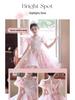 Pink Mori Style Luxury Tulle Princess Dress for Children's Birthday & Piano Performance