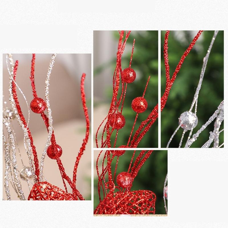 6Pcs Christmas Holly Berries Branch Holly Berries Stems Christmas Plant Decoration For Christmas Party Centerpieces