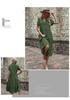 Europäisches und Amerikanisches Sommer Lässiges Mittellanges Hemdblusenkleid für Damen