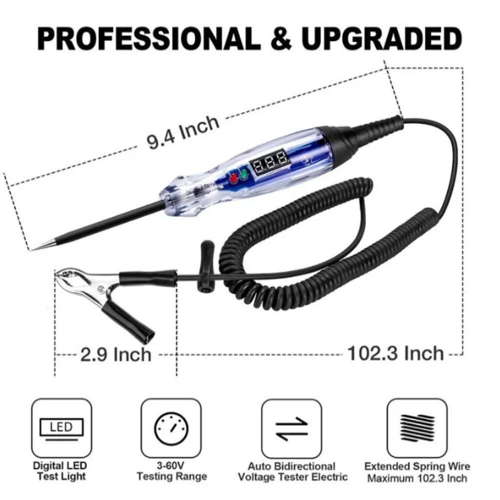 DC 3-60V Automotive Test Light Digital LED LED Circuit Tester  Vehicle Maintenance