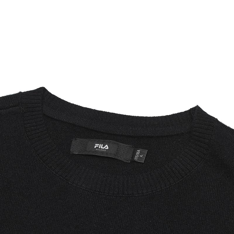 FILA Milano Italian Luxury Sports Collection 1911 Simple Comfortable Casual Knit Sweater Men sweater Black F11M515401F-BK