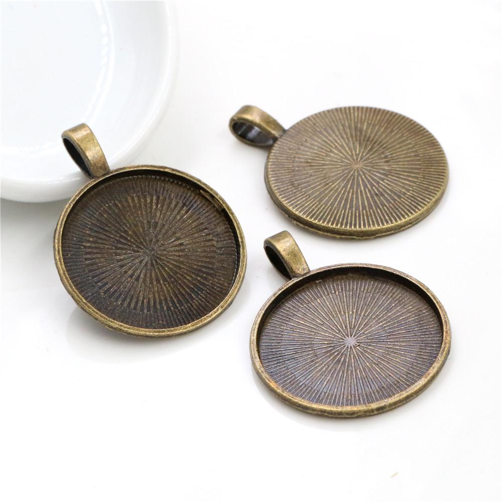 Neue Mode 10 Stück 25mm Innenmaß 4 Farben Beschichtet Klassisch Einfacher Stil Cabochon Basis Fassung Anhänger