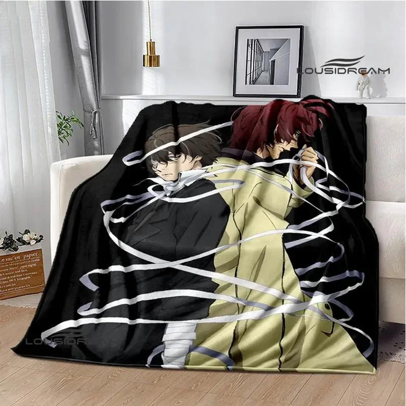 Cartoon Bungou Stray Dogs bedruckte Decken Picknickdecke Warme Flanelldecken Hausbettbezüge Decken für Betten Geburtstagsgeschenk