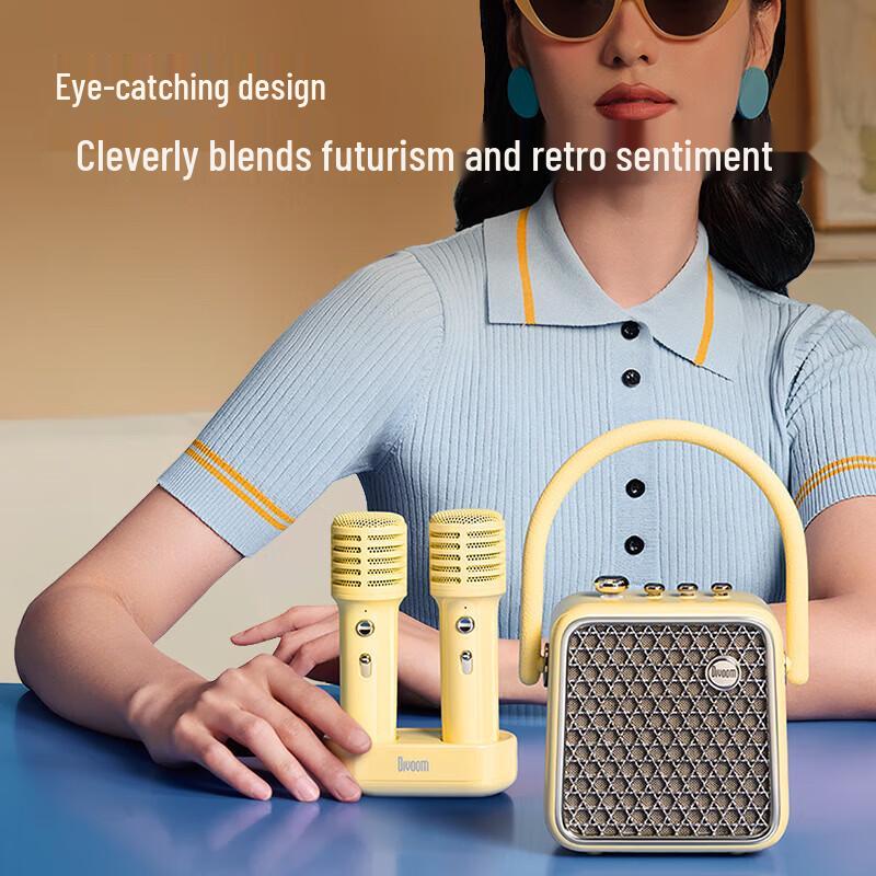 Divoom SongBird-SE Portable Karaoke Microphone & Bluetooth Speaker Set CN Plug (adapter Included)