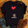 Women's Short-sleeved Hedgehog Print Fashion Round Neck T-shirt Oversized T-shirt Aesthetic Clothes Top