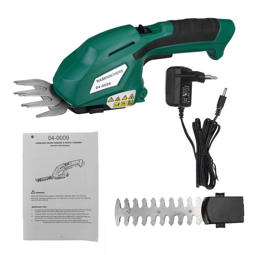 2 In 1 7.2V Electric Trimmer Grass Shears Lithium-ion Household Cordless Hedge Trimmer Rechargeable Weeding Shear