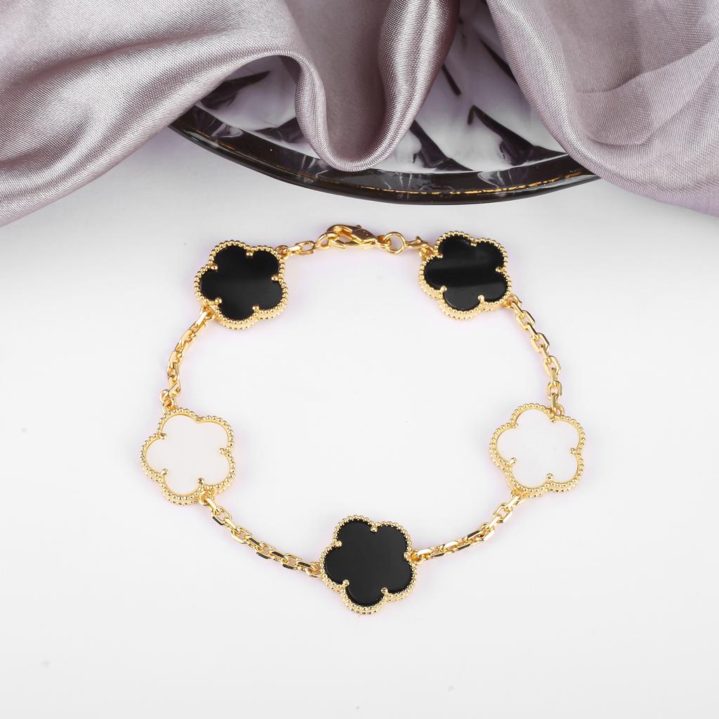 INS Hot Sale 15mm Five Leaf Flower Bracelet Natural Shell Flower Jewelry For Women Girls Party Wedding Daily Wear Jewelry Gift