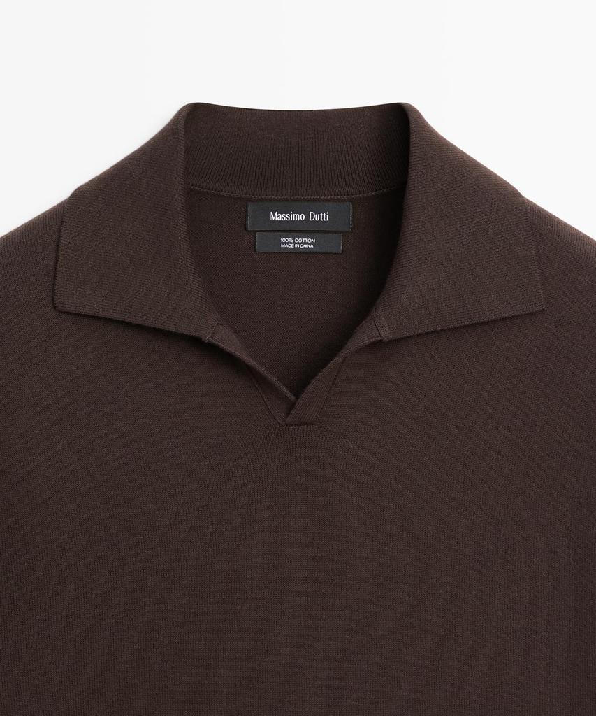 Masimodutti Cotton Knit Polo Sweater
