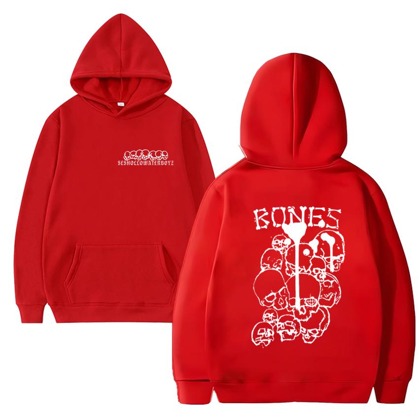 Hot Sale 90s Hip Hop Skull Print Hoodie 2024 Men Women Vintage Y2k Casual Streetwear Unisex Black Fleece Long Sleeve Sweatshirt