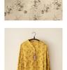 Chemise en Coton et Lin à Manches Longues et Décolleté en V Florale Gorge d'Hiver – Style Printanier Élégant pour Femme