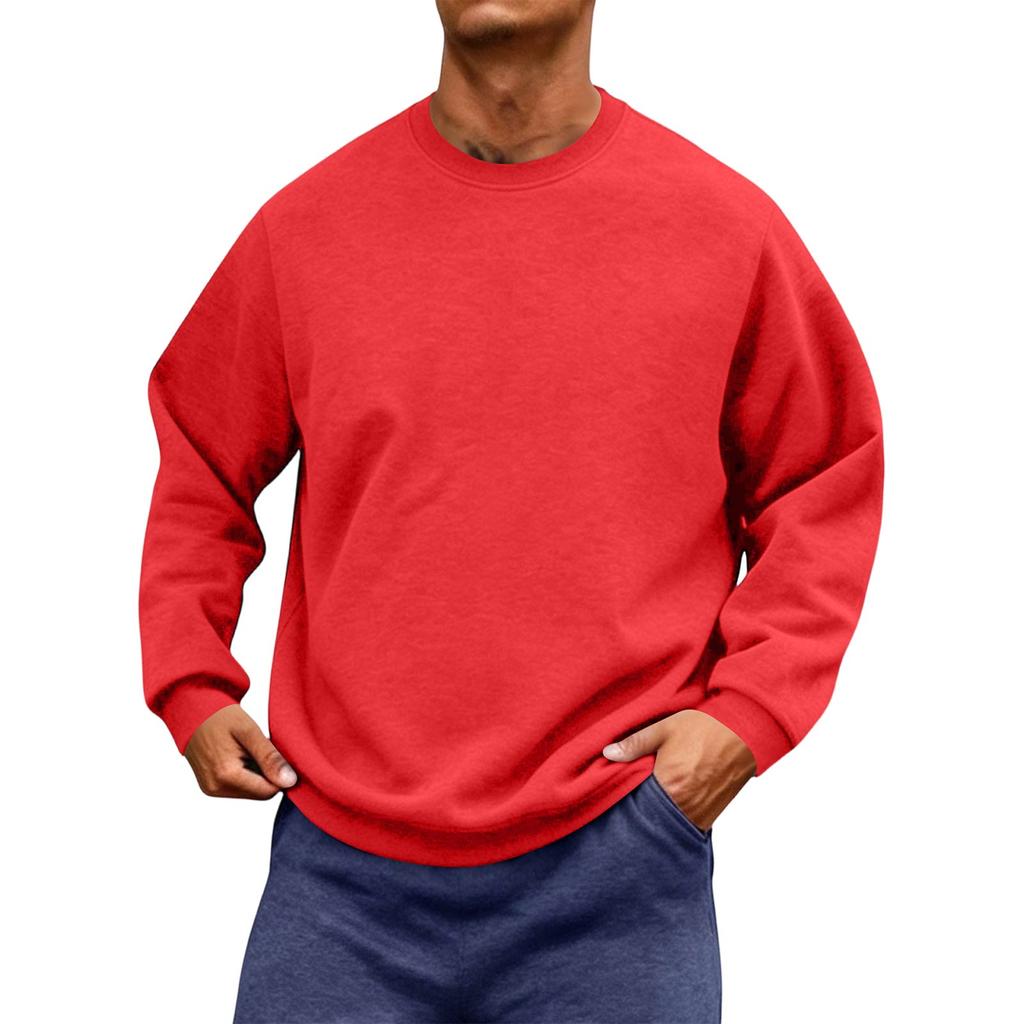 Men's Neck Long Sleeve Loose Fit Sweatshirt for Casual Daily Wear