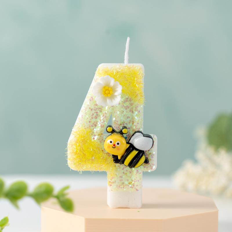 Creative Little Bee Digital Birthday Party Celebration Cake Decoration Candles 0-9 Products