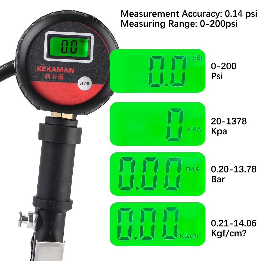 For Car Truck Vehicle Motorcycle High Precision Monitor System Test Accessories LCD Digital Tyre Tester Auto Tire Pressure Gauge Car Pump Belt Gauge