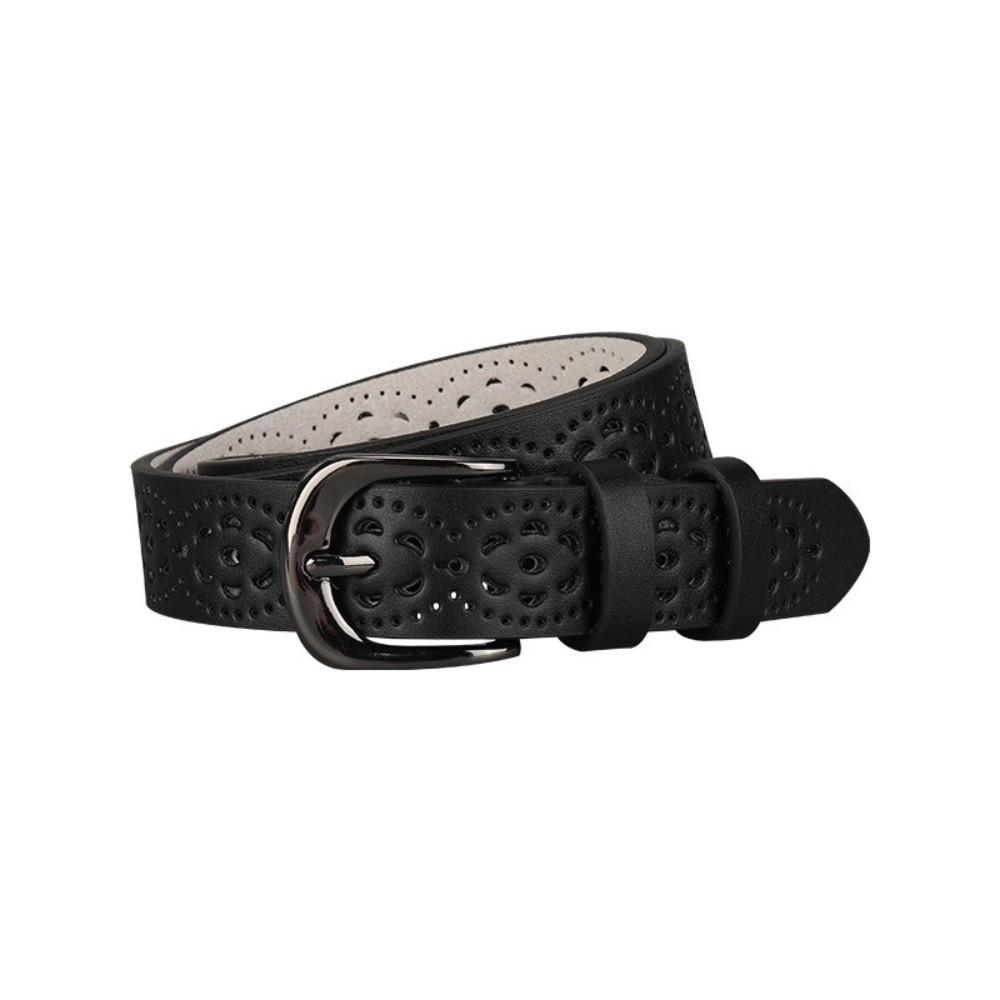 Hollow Vintage Pin Buckle Strap Genuine PU Leather Luxury Female Waist Belt  Jeans Accessories