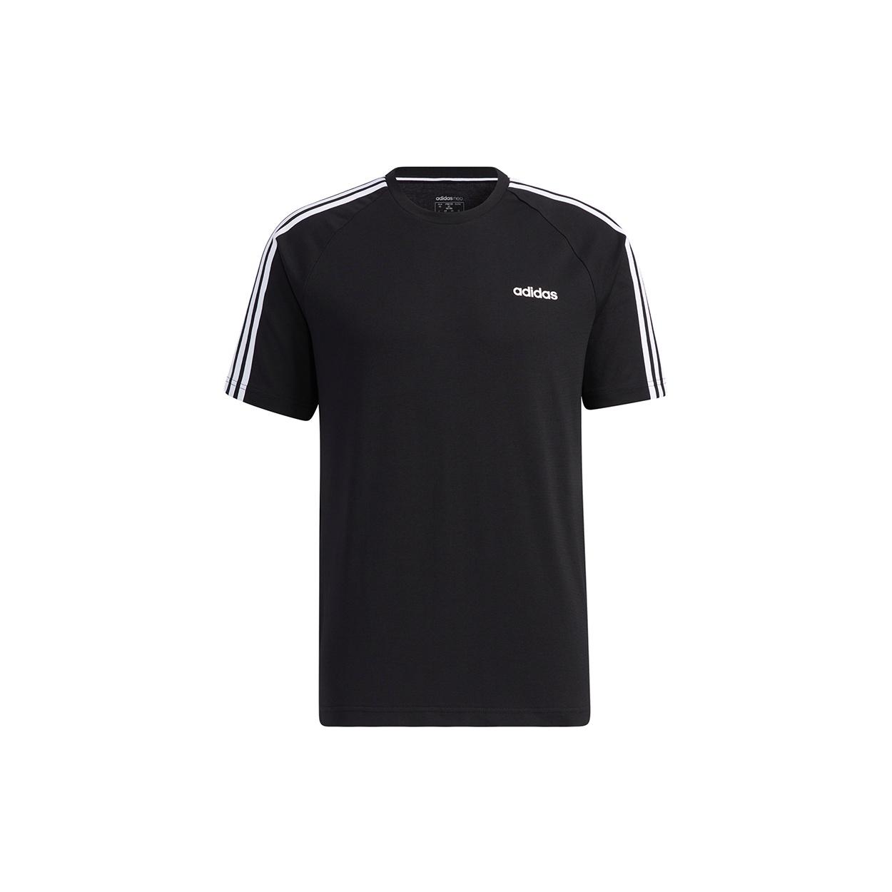adidas neo M Ce 3s Tee Contrasting Colors Sports Round Neck Short Sleeve Black Men s GP4919 L
