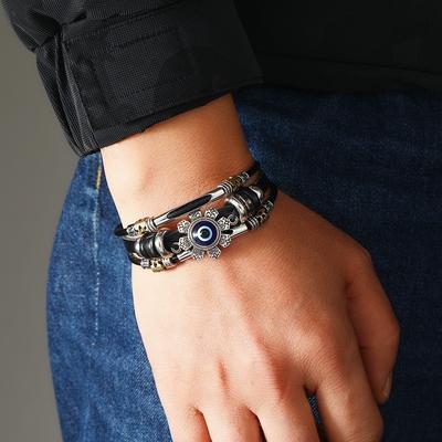 Metal Buckle Wristband Leather Hand Chain New Bracelets  Couple Jewelry Gift