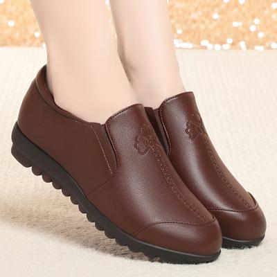 Fashion 3cm Comfortable Deep Mouth Soft Leather Shoes Women Loafers Spring 2024 Flat Platform Footwear Mother Work Shoes Soft Bottom