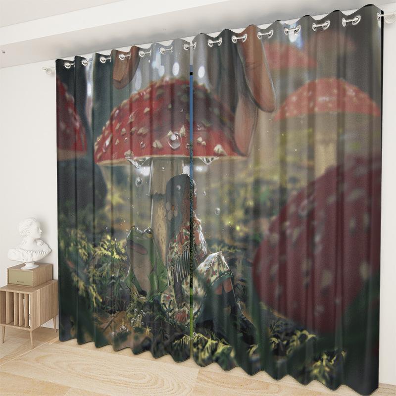 Forest Mushroom Curtain Cloth Bedroom Living Room Balcony Blackout Curtain Office Hotel Insulation Curtain