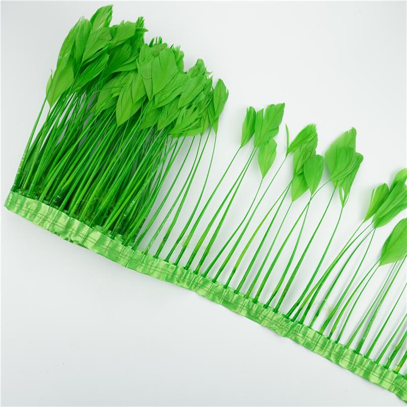 2Yards/Lot Stripped Coque Goose Feather Fringe Trimmings For Needlework And Handicrafts Wedding Decoration Carnival Accessories