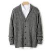 Men'S Vintage Jacket, Autumn/Winter 100% Wool Knit Cardigan, Green Fruit V-Neck Cashmere Jacket