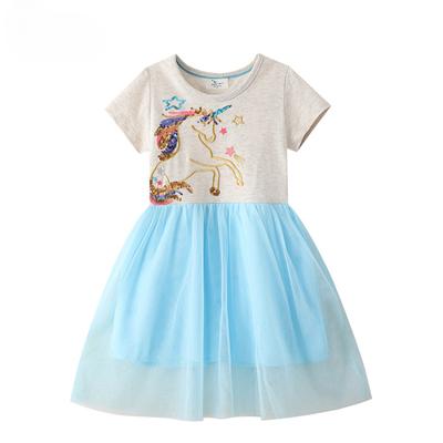 New Children's Dress for Girls Mesh Dress Summer Girls Middle Children Skirt