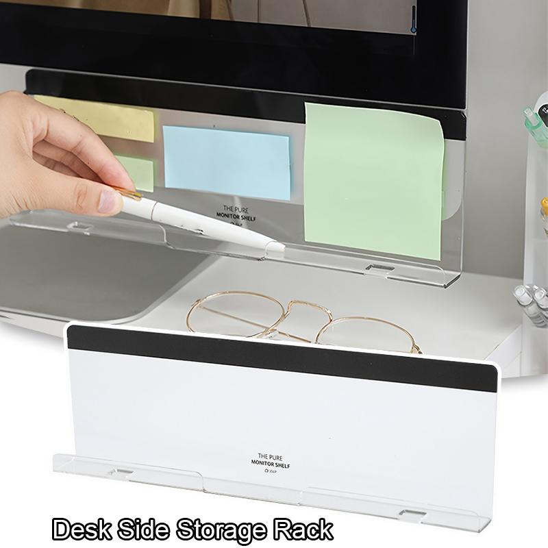 1PC/2PC Transparent Desk Side Organizer With Monitor Stand Creative Sleek Message Board Message Memo Board