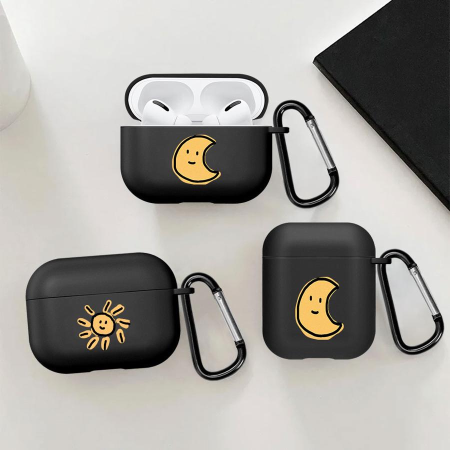 Cartoon Sun Moon Earphone Cases Cover Case For Airpods 4 Pro3 1 3 Pro Pro2 2