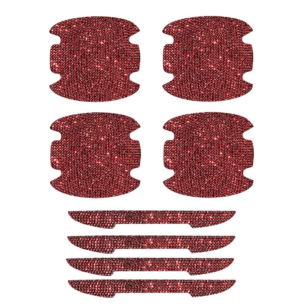 8PCS Universal Car Door Handle Sticker Decal Warning Diamond Auto Strip Driving Safety Bling Car Accessories for Girls Woman