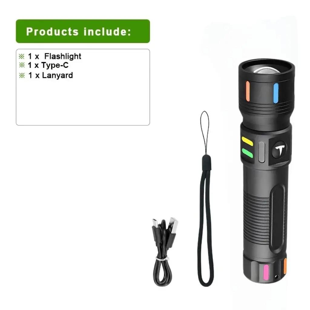 

1500M Мощный светодиодный фонарик Портативный перезаряжаемый фонарик Уличный фонарь Кемпинговый водонепроницаемый фонарь Рыболовный фонарь