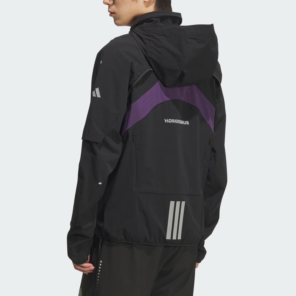 Adidas Breeze Run Reflective Print Removable Sleeve Running Jacket Men Jacket KF4924