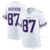 Mens Football Jersey T.J. Hockenson 87 Vikings Purple Retro Sports Shirt