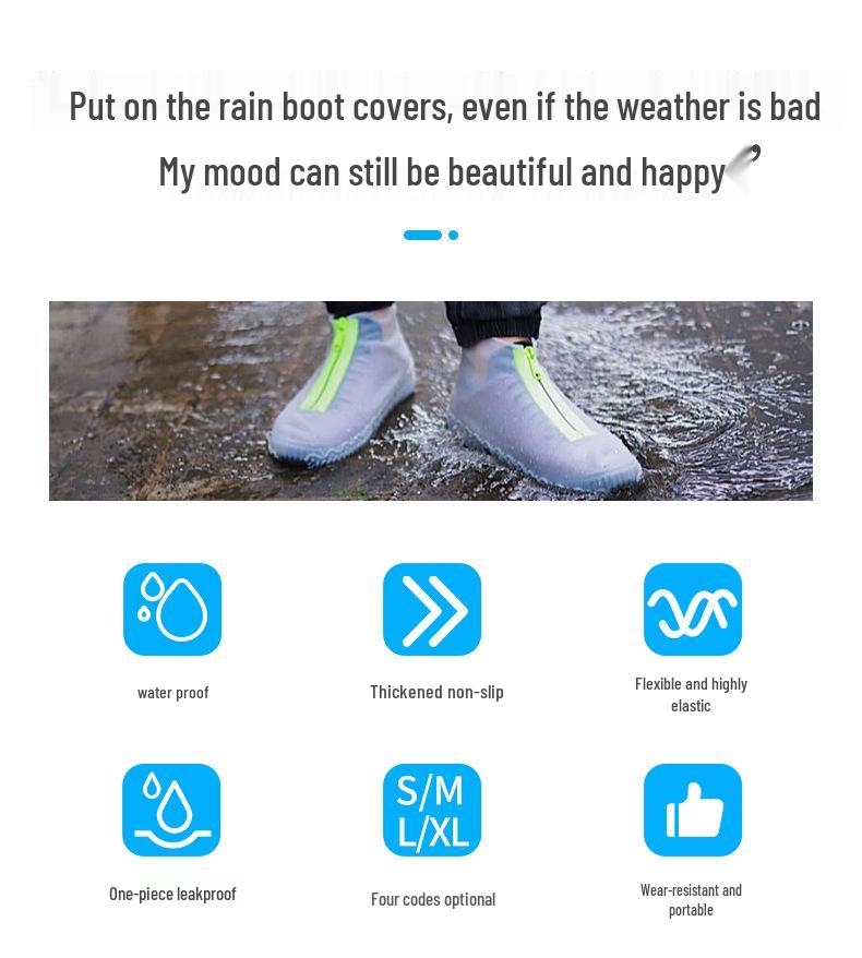 Waterproof Anti-Slip Silicone Rain Shoe Covers for Adults & Kids - Easy On/Off, Durable, Portable