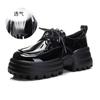 Leather dad shoes women's 2025 spring new women's platform heightening small leather shoes versatile casual shoes thick heel single shoes