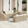 VidaXL Garden Lounge Set with Cushions 13 Pcs Beige Braided Resin 3218768