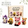 3D Beaded Animal Craft Kit DIY Set Includes Four Animal Figures with Beads and Instructions for Handcrafted Decorative Models