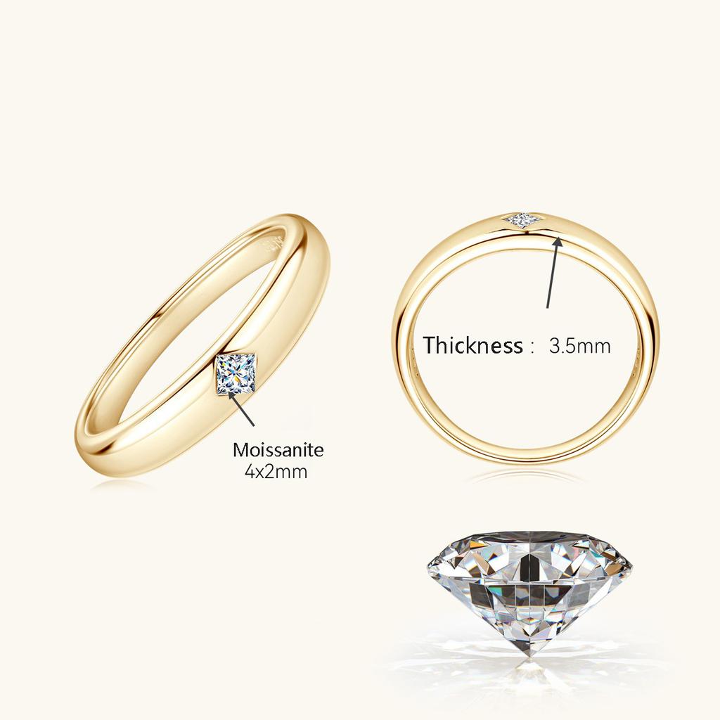 Simple   CopperVVS D Color Moissanite Finger Ring Women Engagement Wedding Rings Gold Plated Fine Jewelry