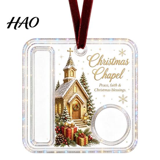 Decorative Hanging Cash Holder Christmas Gift Ornament, Acrylic Holiday Money for Cash, Funny Santa Customized Snowman Angel Elk Xmas Tree Decoration