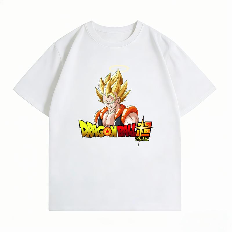 Bandai Dragon Ball Super Gogeta Super Saiyan Print Tshirt Casual Short Sleeve Cotton Anime Streetwear Unisexs Tshirt S