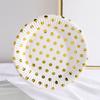 10 pezzi per 1 lotto Set di stoviglie monouso a righe blu rosa con pois Bicchieri di carta Piatti Cannucce Forchette Set monouso Decorazioni per feste di compleanno e matrimonio