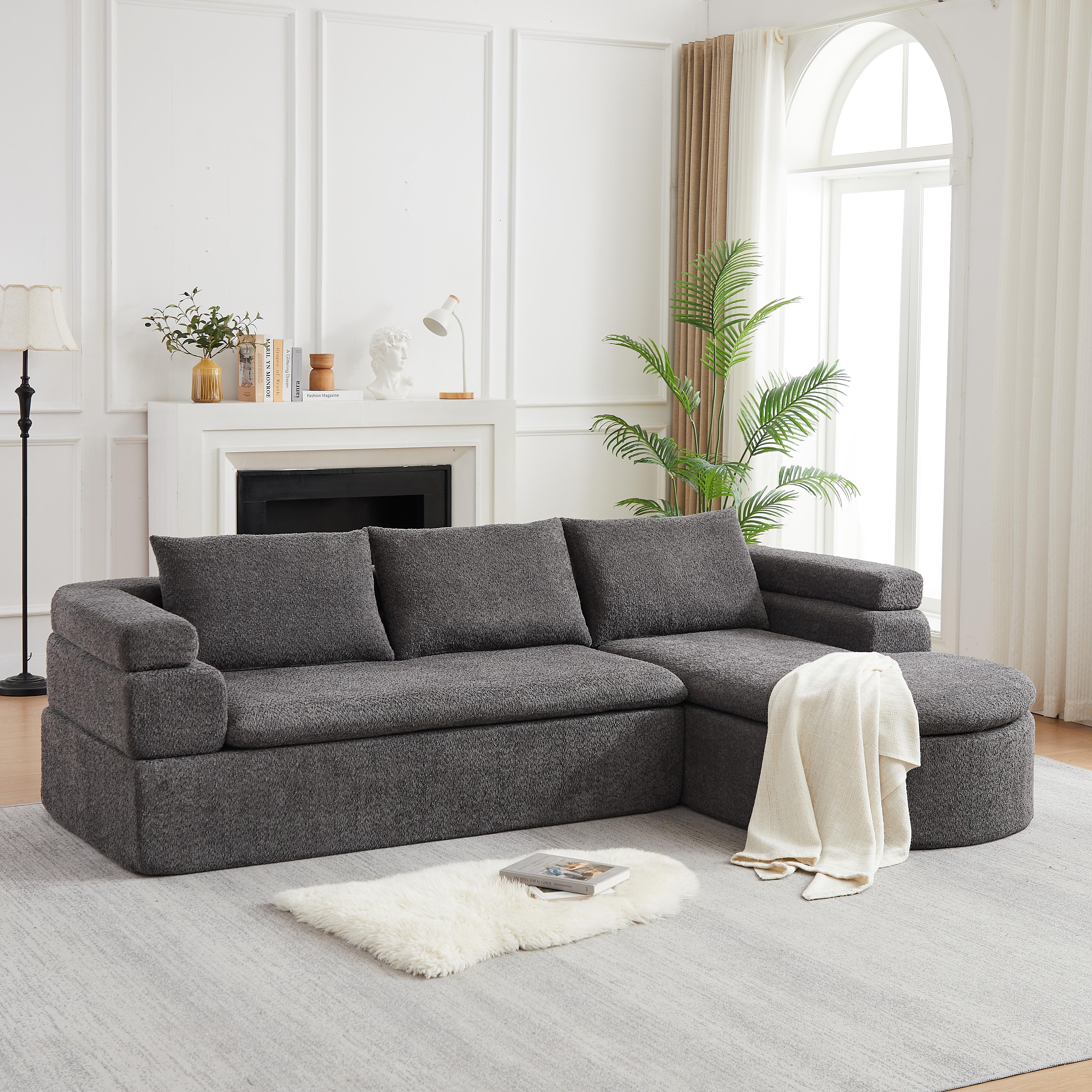 L-shaped corner sofa with chaise longue