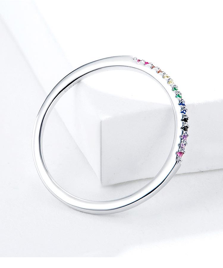 Aifle Sterling Silver S925 Zircon Ring - Simple Fashion Jewelry.