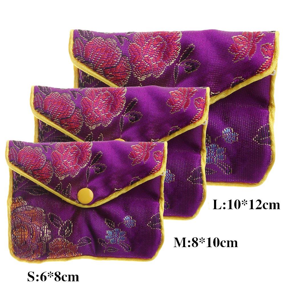 Purse Beads Container Snap Coin Purse Buckle Chinese Brocade Zipper Jewelery Bag Jewelery Storage Wallet Handbags
