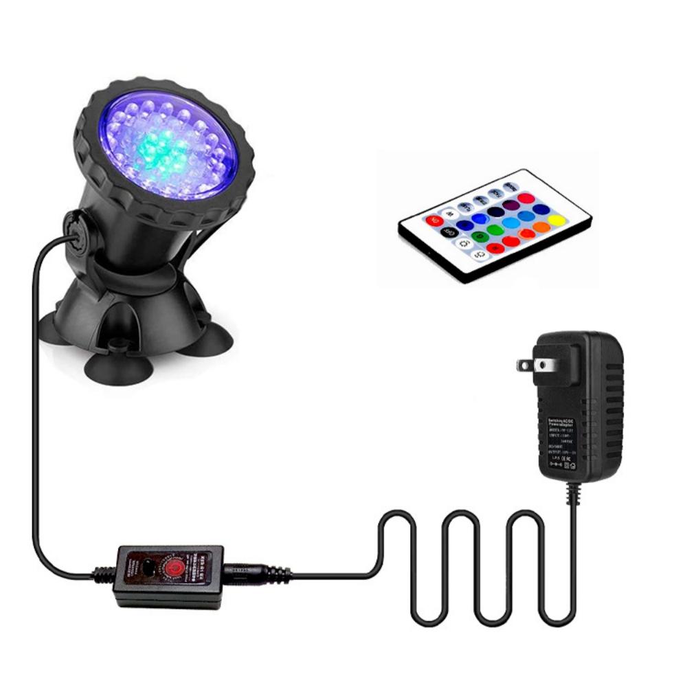 

RGB LED Underwater Lamp Waterproof EU US AU UK 36Leds Swimming Pool Fountains Pond Water Garden Aquarium Underwater Spot Light EU Set